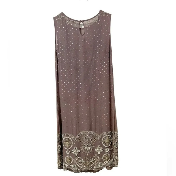 JOVOVICH HAWK Silk Embellished Beaded Dress in Grey size 4‎ - Picture 2 of 10